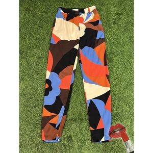 Stine Goya Daria Pants Women XS Multicolor Geometric Twill Viscose‎ Straight
